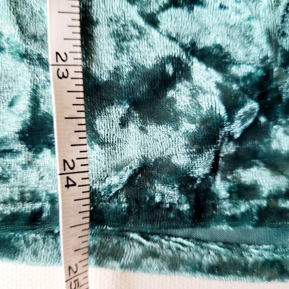 PLAYBOY Velour Emerald Green Long Sleeve Button Down Shirt - Picture 4 of 6